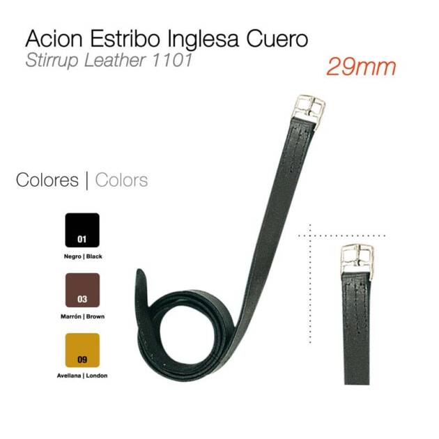 ACION ESTRIBO INGLESA CUWERO 29 MM NEGRO