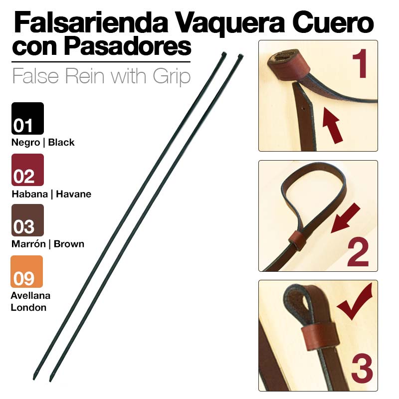 FALSARIENDA VAQUERA CUERO CON PASADORES